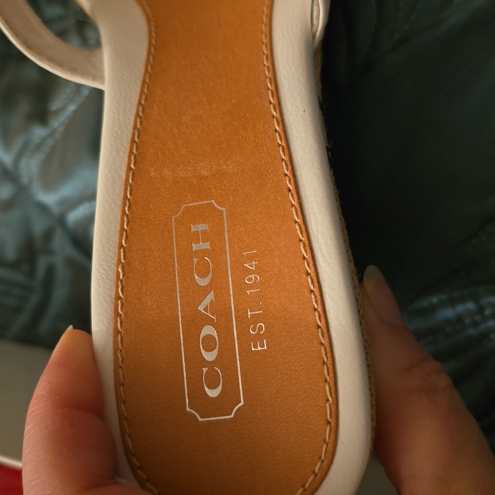 Coach Yellow and Orange Embroidered Wedges - Picture 2 of 7